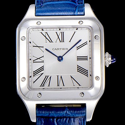 홍콩명품 [까르띠에] 남여공용 산토스 쿼츠시계 43.5mm M 사이즈 화이트 다이얼 스위스 쿼츠 CAR66931  