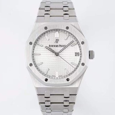 홍콩명품 [오데마피게] 로얄오크 하이엔드 15500ST.OO.1220ST.04 최신형 Cal.4302 셀프와인딩 무브먼트 41MM 그랜드 파피스리 패턴 실버 다이얼 AUD37310  