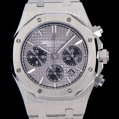 홍콩명품 [오데마피게]남성용 [ VIP 한정판매 ] 로얄오크 크로노그래프 41미리 그레이 다이얼 AUD13386  