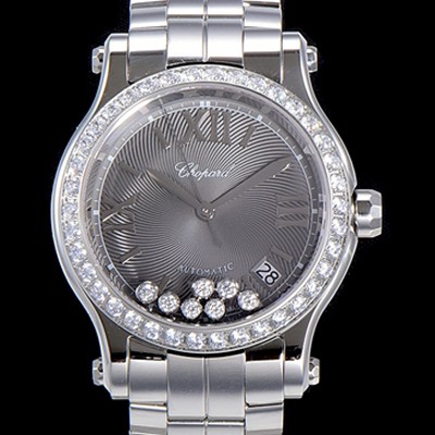 홍콩명품 [쇼파드] 여성용 해피 스포츠 36미리 오토매틱 ETA2892-2 최상급 쥬얼셋팅 메탈시계 그레이다이얼 CHO73637  