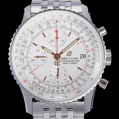 홍콩명품 [브라이틀링] 남성용 네비타이머 크로노그래프 오토매틱 A7750-2 41미리 메탈시계 화이트다이얼 BRE75641  