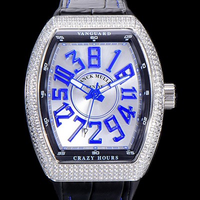 홍콩명품 [프랭크뮬러] 남성용 뱅가드 오토매틱 CZ02타입 44미리 보석/큐빅 셋팅 가죽줄/스트랩 화이트다이얼 FRA73759  