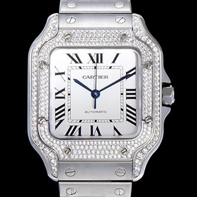 홍콩명품 [까르띠에] 남성용 산토스 더 까르띠에 WJSA0006 오토매틱 ETA2892-2 보석시계 35.1미리 화이트다이얼 CAR11472  