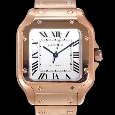 홍콩명품 [까르띠에] 남성용 산토스 더 까르띠에 WGSA0031 오토매틱 ETA2892-2 금장시계 18K로즈골드 35.1미리 화이트다이얼 CAR11454  