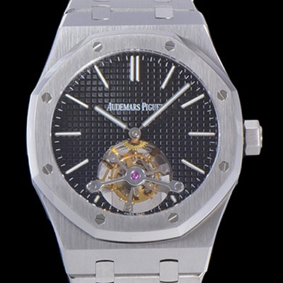 홍콩명품 [오데마피게] 남성용 로얄오크 Calibre 2924 투어빌론/수동기계식 41미리 블랙다이얼 AUD74546  