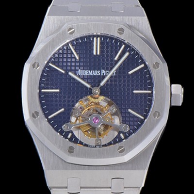 홍콩명품 [오데마피게] 남성용 로얄오크 Calibre 2924 투어빌론/수동기계식 41미리 블루다이얼 AUD74537  