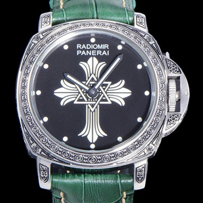 홍콩명품 [파네라이] 남성용 라디오미르 ETA 6497-2 수동/기계식 무브먼트 44미리 가죽줄 블랙다이얼 PAN73331  