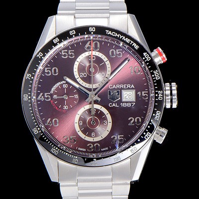 홍콩명품 [태그호이어] 남성용 까레라1887 베스트 최신버전 업그레이드형 V6사 CAR2A10.FC6235 크로노그래프 브라운 다이얼 오토매틱 무브먼트 TAG73951  