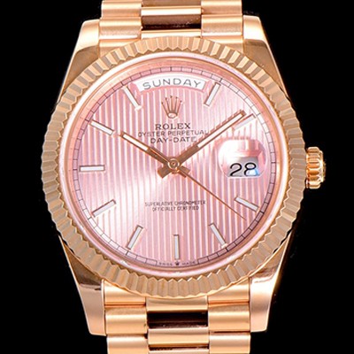 홍콩명품 [로렉스] 남성용 데이데이트 오토매틱 로즈골드 올금 금장시계 이티애이 2836-2 40미리 핑크다이얼 3열 브레이슬릿 ROL79532  