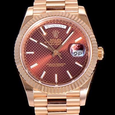 홍콩명품 [로렉스] 남성용 데이데이트 오토매틱 로즈골드 올금 금장시계 이티애이 2836-2 40미리 브라운다이얼 3열 브레이슬릿 ROL79514  