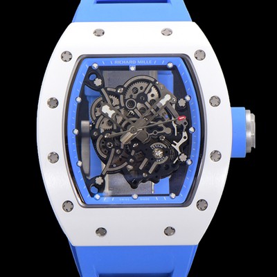 홍콩명품 [리차드밀레] 남성용 RM055 세라믹 제질 수동형 무브먼트 50미리 러버밴드 스켈레톤 다이얼  RIC73939  