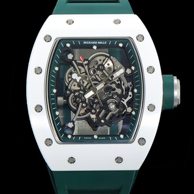 홍콩명품 [리차드밀레] 남성용 RM055 세라믹 제질 수동형 무브먼트 50미리 러버밴드 스켈레톤 다이얼 RIC73911  