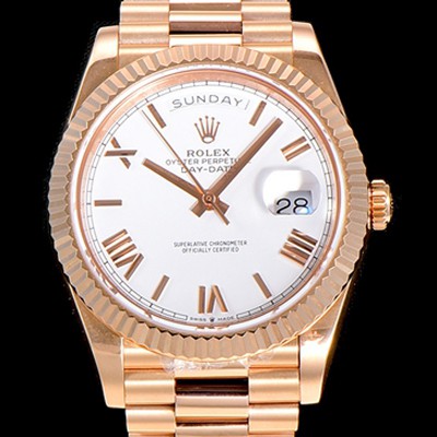 홍콩명품 [로렉스] 남성용 데이데이트 오토매틱 로즈골드 올금 금장시계 이티애이 2836-2 40미리 화이트다이얼 3열 브레이슬릿 ROL79559  