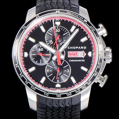 홍콩명품 [쇼파드] 남성용 밀레 밀리아 GTS 크로노그래프 44미리 오토매틱 A7750-2 우레탄줄 블랙다이얼 CHO73544  