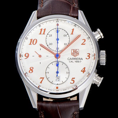 홍콩명품 [태그호이어] 남성용 까레라 1887 오토매틱 크로노 그래프 화이트 다이얼 TAG73841  