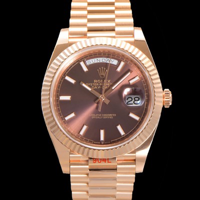 홍콩명품 [로렉스] 남성용 데이데이트 m228235-0053 18K 로즈골드 40mm 오토매틱 Cal.3255 타입 브라운 다이얼 rol5297  