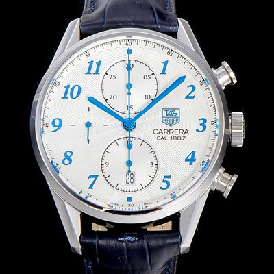 홍콩명품 [태그호이어] 남성용 까레라 1887 오토매틱 크로노 그래프 화이트 다이얼 TAG73832  