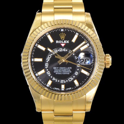 홍콩명품  [로렉스] 남성용 스카이더웰러 오이스터 퍼페츄얼 오토매틱 Cal.9001타입 42미리 18K 옐루골드 블랙다이얼 rol11420  