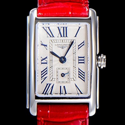 홍콩명품 [론진] 여성용 돌체비타 스텐레스스틸 쿼츠L178.2 20.8미리 악어가죽 화이트다이얼 CAR11336  