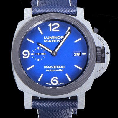홍콩명품 [파네라이] 남성용 루미노르 마린나 Fibratech PAM01663 44미리 오토매틱 Cal.P.9010 티타늄/카본케이스 블루다이얼 PAN73354  