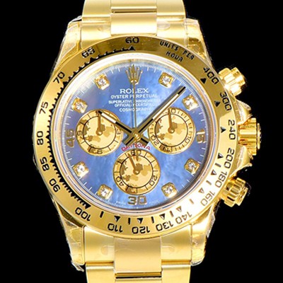 홍콩명품 [로렉스] 남성용 데이토나 코스모그래프 18K 옐루골드 40미리 오토매틱 4130 타입 블루다이얼 ROL79418  