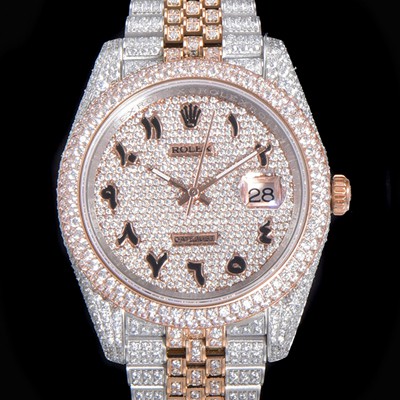홍콩명품 [로렉스] 남성용 데이져스트 오토매틱 아시안 2824-2 타입  41mm  18K 로즈골드 904L 다이아몬드 메탈줄 보석다이얼  rol64928  