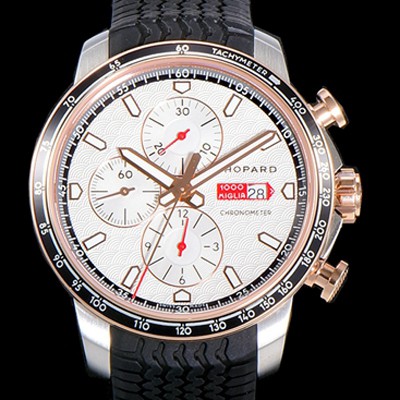 홍콩명품 [쇼파드] 남성용 밀레 밀리아 GTS 크로노그래프 44미리 오토매틱 A7750-2 우레탄줄 화이트다이얼 CHO73562  