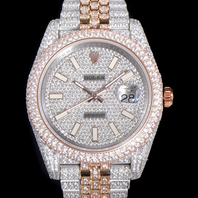 홍콩명품 [로렉스] 남성용 데이져스트 오토매틱 아시안 2824-2 타입  41mm 18K 로즈골드 904L 다이아몬드 메탈줄 보석다이얼  rol64518  