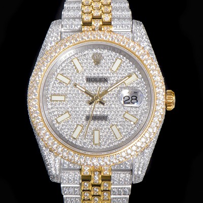 홍콩명품 [로렉스] 남성용 데이져스트 오토매틱 아시안 2824-2 타입  41mm 18K 옐루골드 904L 다이아몬드 메탈줄 보석다이얼  rol78250  