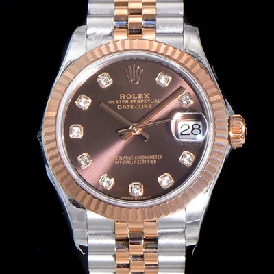 홍콩명품 [로렉스] 여성용 2021신상 데이져스트 오토매틱 ETA2824-2688 31mm 18K로즈골드 메탈줄 브라운 다이얼rol35714  