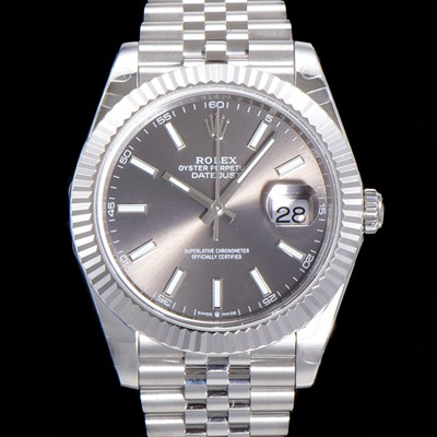 홍콩명품 [로렉스] 남성용 904L스틸!! 2022신형 데이저스트 41mm II m126334 그레이 다이얼 야광 스틱 인덱스 스틸 브레이슬릿 신형 Cal.3235 오토매틱 무브먼트 ROL06124  