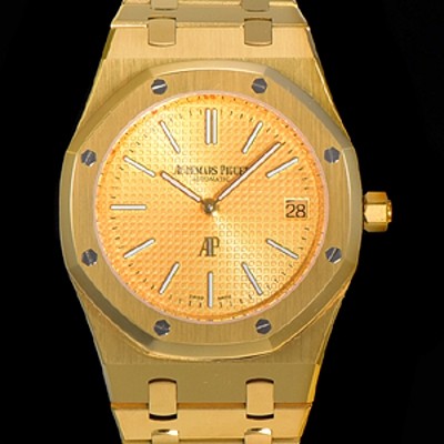 홍콩명품 [오데마피게] 로얄오크 점보 엑트라-씬 오토매틱 Cal.2121 타입 39mm 남성용 18K옐루골드도금 골드다이얼 옐루다이얼 aud70815  