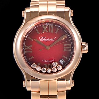 홍콩명품 [쇼파드] 여성용 해피 스포츠 오토매틱 ETA2892-2 타입 36mm 래이디스/금장시계 18K로즈골드 올금 래드다이얼 cho40823  