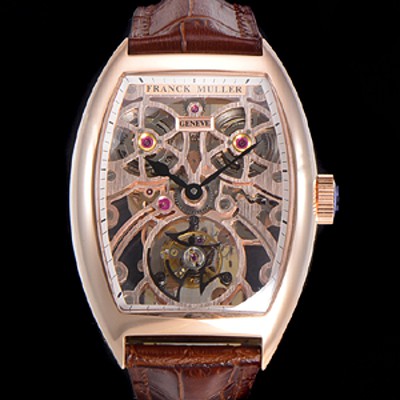 홍콩명품 [프랭크뮬러] 남성용 그랜드 컴플리케이션 8889 TG SQT BR 수동기계식 투어빌론 55mm 가죽시계 금장시계 스켈래톤 다이얼 fra27106  