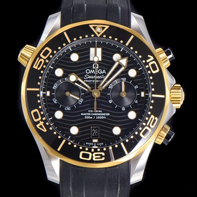 홍콩명품 [오메가] 남성용 씨마스터 디버 300M 코엑시얼 크로노그래프 P. 9900타입 44mm 러버우레탄밴드 블랙다이얼   omg43782  