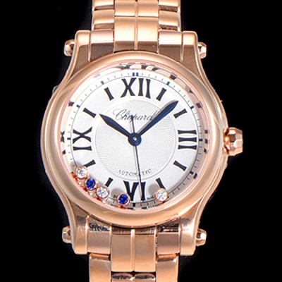 홍콩명품 [쇼파드] 여성용 해피스포츠 다이아몬드 오토매틱 A2892-2 타입 30mm 금장시계 메탈줄 화이트다이얼 cho62870  