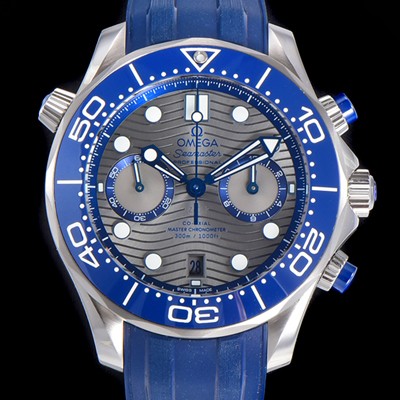 홍콩명품 [오메가] 남성용 씨마스터 디버 300M 코엑시얼 크로노그래프 P. 9900타입 44mm 러버우레탄밴드 그레이다이얼   omg37845  