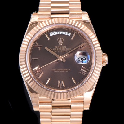 홍콩명품 [로렉스] 남성용 데이데이트 18K 로즈골드 3255오토매틱 40미리 브라운다이얼 3열 브레이슬릿 rol79271  