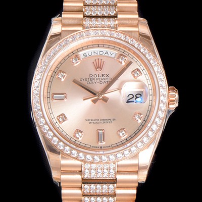 홍콩명품 [로렉스] 남성용 데이데이트 오토매틱 Cal.3235타입 36mm 금장시계 로즈골드 올금 다이아베젤부착 메탈줄 블루다이얼 rol31602  
