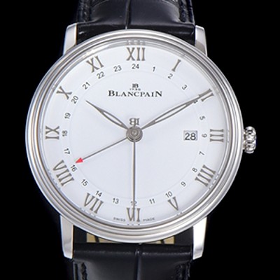 홍콩명품 [블랑팡] 남성용 빌레레 GMT 오토매틱 5A50타입 40mm 가죽줄 화이트다이얼   vac08769  