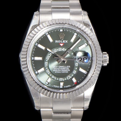 홍콩명품 [로렉스] 남성용 스카이-더웰러 오이스터 오토매틱 Cal.9002 타입 42mm 메탈줄 그린다이얼 rol5920  