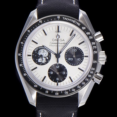 홍콩명품 [오메가] 남성용 스피더마스터 기념시리즈 실버 스누피 어워드 수동기계식 42mm 가죽줄 화이트다이얼   omg97341  