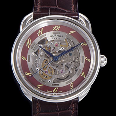 홍콩명품 [애르메스] 남성용 아쏘 오토매틱 41mm 가죽줄 스켈래톤 다이얼 her72680  