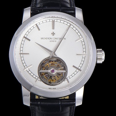 홍콩명품 [바쉐런콘스탄틴] 남성용 트레디셔널 투어빌론 수동기계식 42mm 가죽줄 화이트다이얼 vac28136  