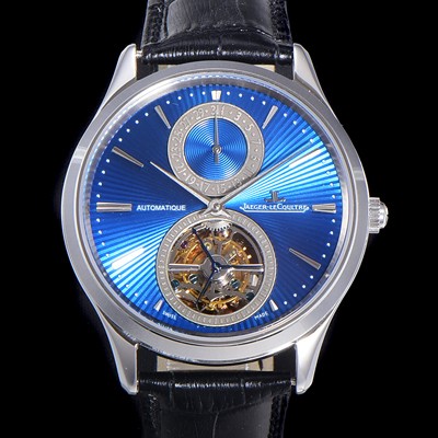 홍콩명품 [예거르꿀뜨르] 남성용 마스터 13234 E1 투어빌론(뚜르비용)  978F  42mm 가죽줄 블루다이얼 jag07821  