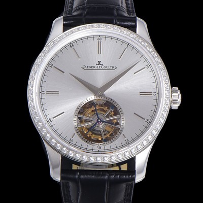 홍콩명품 [예거르꿀트르] 남성용 마스터 그랜드 트레디션 1662451 오토매틱 투어빌론 798타입  42mm 보석다이아드베젤 가죽시계 실버다이얼   jag18462  