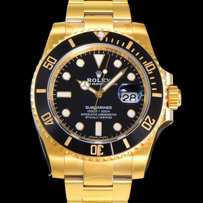 홍콩명품 [로렉스] 남성용 최신버전! 서브마리너 오토매틱 Cal.3135타입 18K 옐로우골드 40mm 블랙다이얼 rol57810  