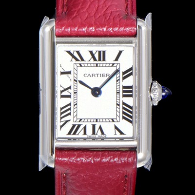 홍콩명품 [까르띠에] 여성용 탱크 머스트 WSTA0042 로마 인덱스 29.5mm 화이트 다이얼 가죽줄 쿼츠 무브먼트 CAR08310  