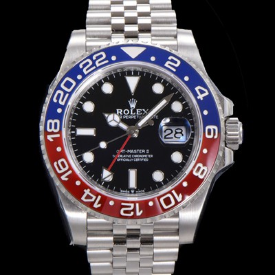 홍콩명품 [로렉스] 남성용 신형 지엠티 마스터II 최종형 m126710blro-0001 펩시 904L스틸 !! 신형 Cal. 3285 오토매틱 무브먼트 듀얼 타임 블루/레드 투톤 24시간 회전 베젤 블랙 다이얼 브레이슬릿 ROL05949  