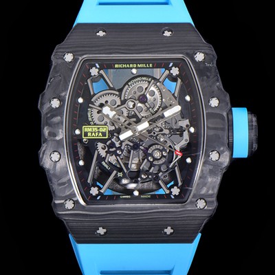 홍콩명품 [리차드밀레] 남성용 라파엘 나달 RM35-02 파트너십 기념 에디션!! 칼리버 RMAL1 100% 포지드 카본 케이스 스켈레톤 다이얼 오토매틱 무브먼트 RIC06793  